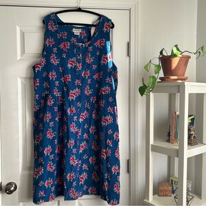 Vintage Saddlebred corduroy roses midi dress size 22w